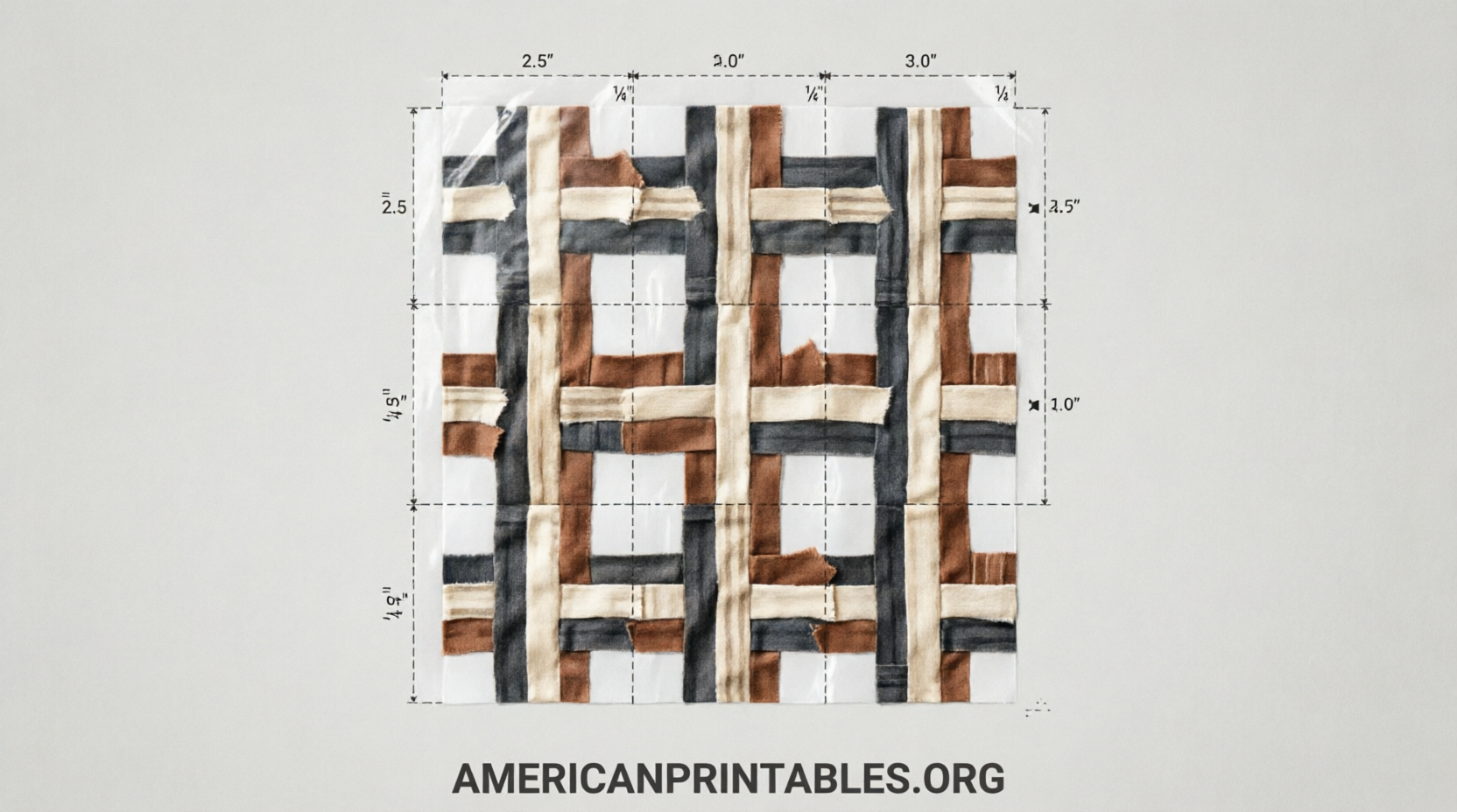 Free Printable Log Cabin Cross Quilt Pattern (3)