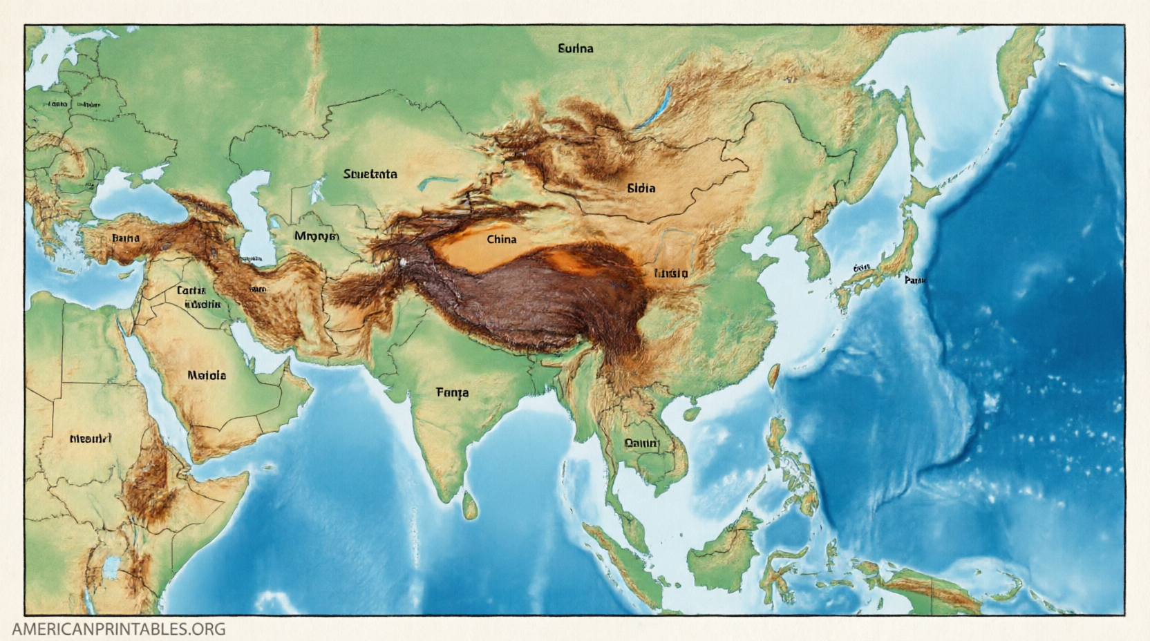 Free Printable Map of Asia With Countries (3)