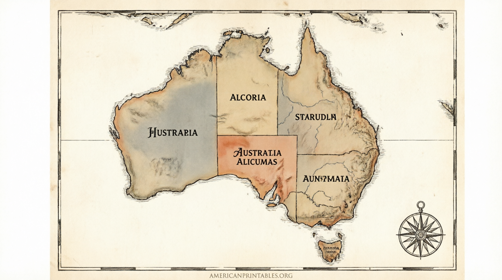 Free Printable Map of Australia With States (3)
