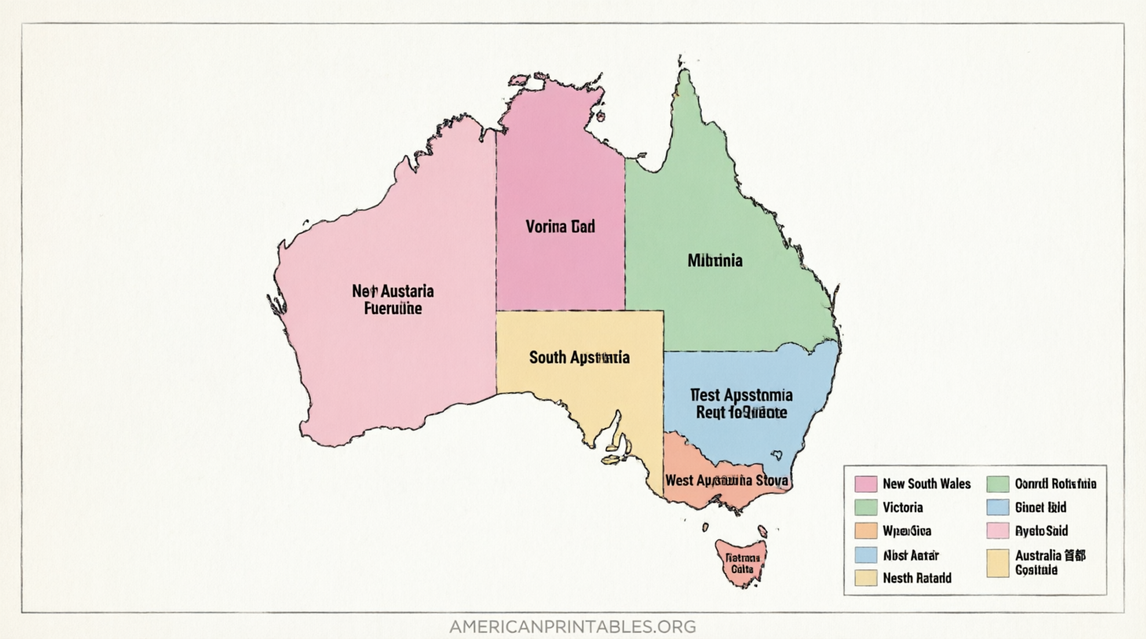 Free Printable Map of Australia With States (4)