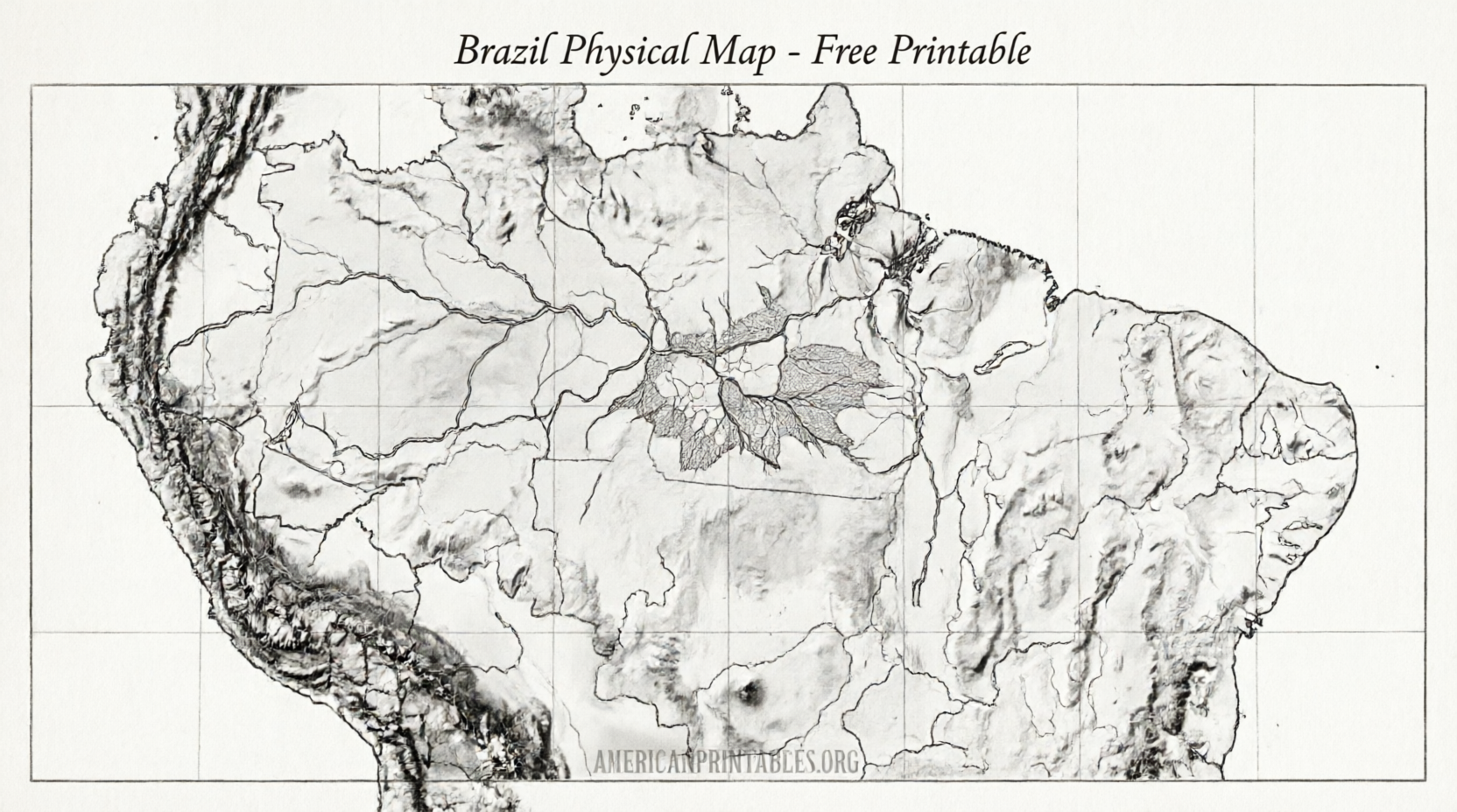Free Printable Map of Brazil PDF Download (1)