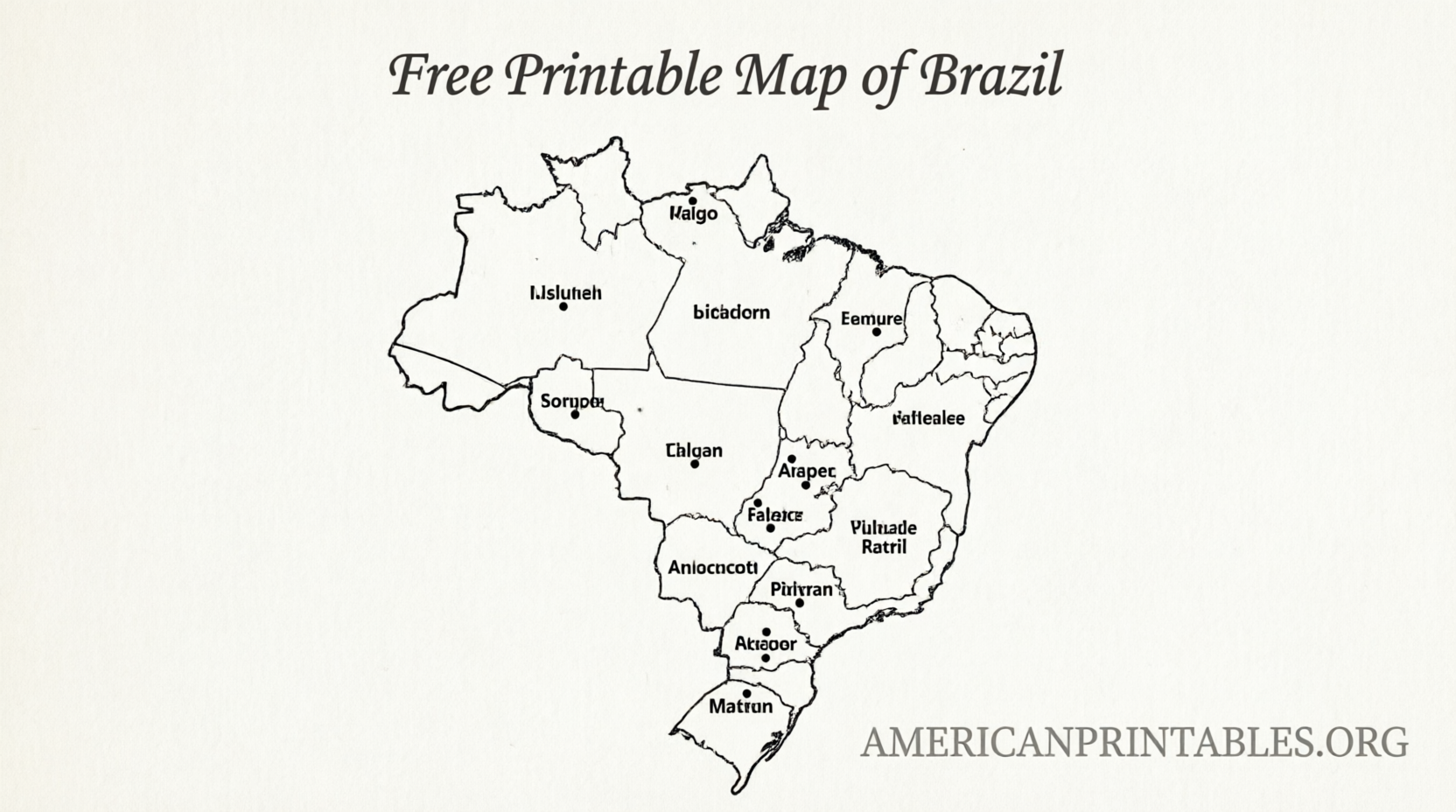 Free Printable Map of Brazil PDF Download (4)