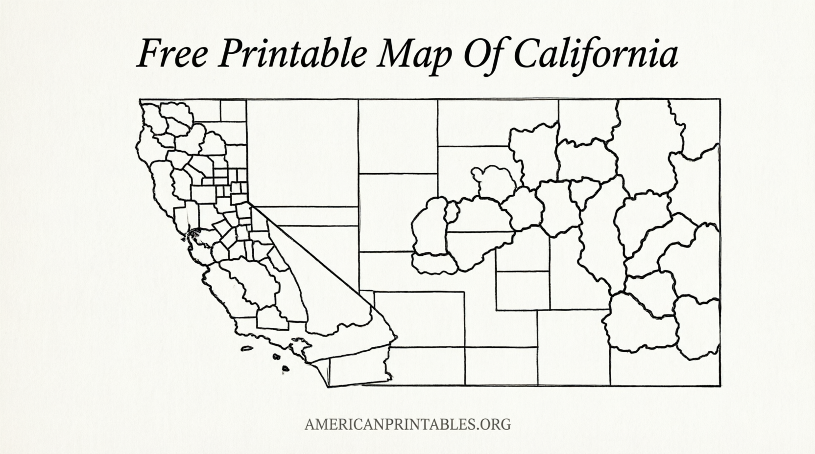 Free Printable Map of California (PDF) (1)