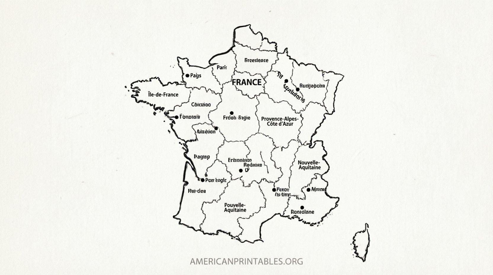 Free Printable Map of France – Blank PDFs (1)