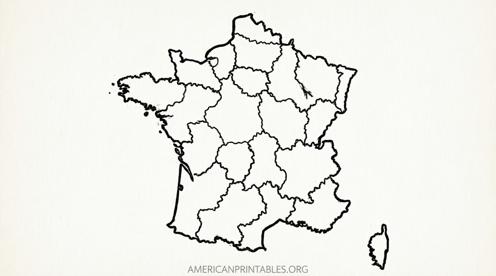 Free Printable Map of France – Blank PDFs (2)