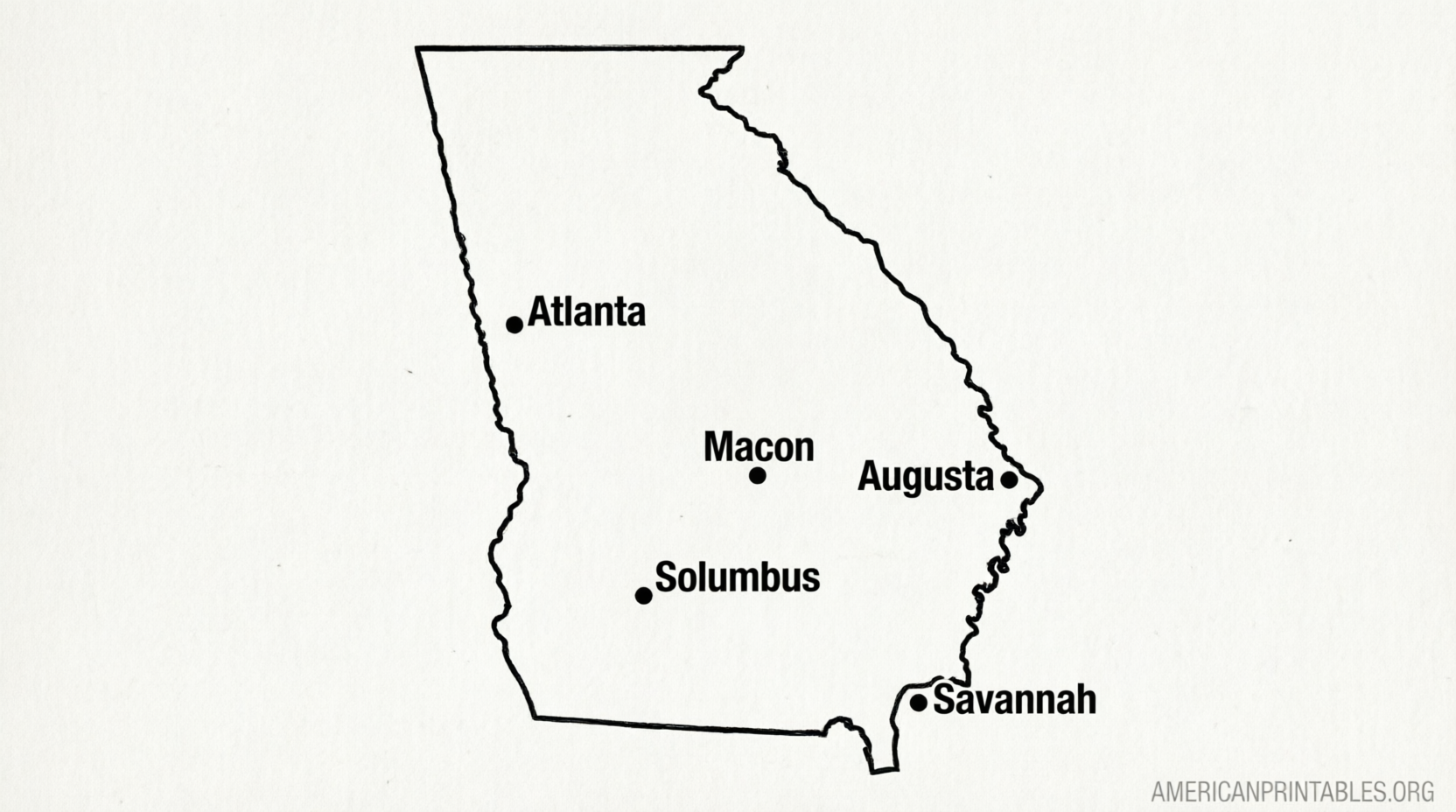 Free Printable Map of Georgia With Cities (1)