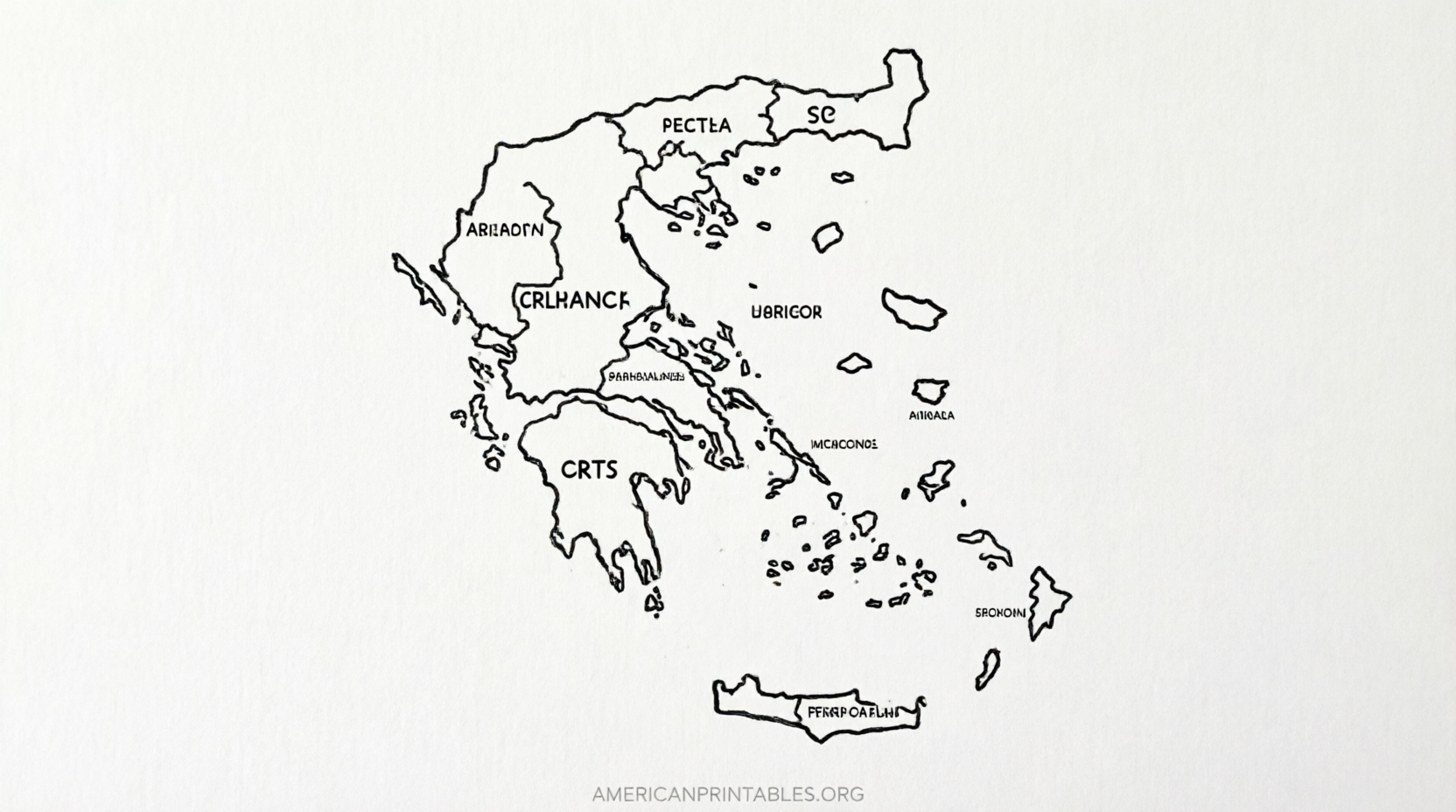 Free Printable Map of Greece and Islands (2)