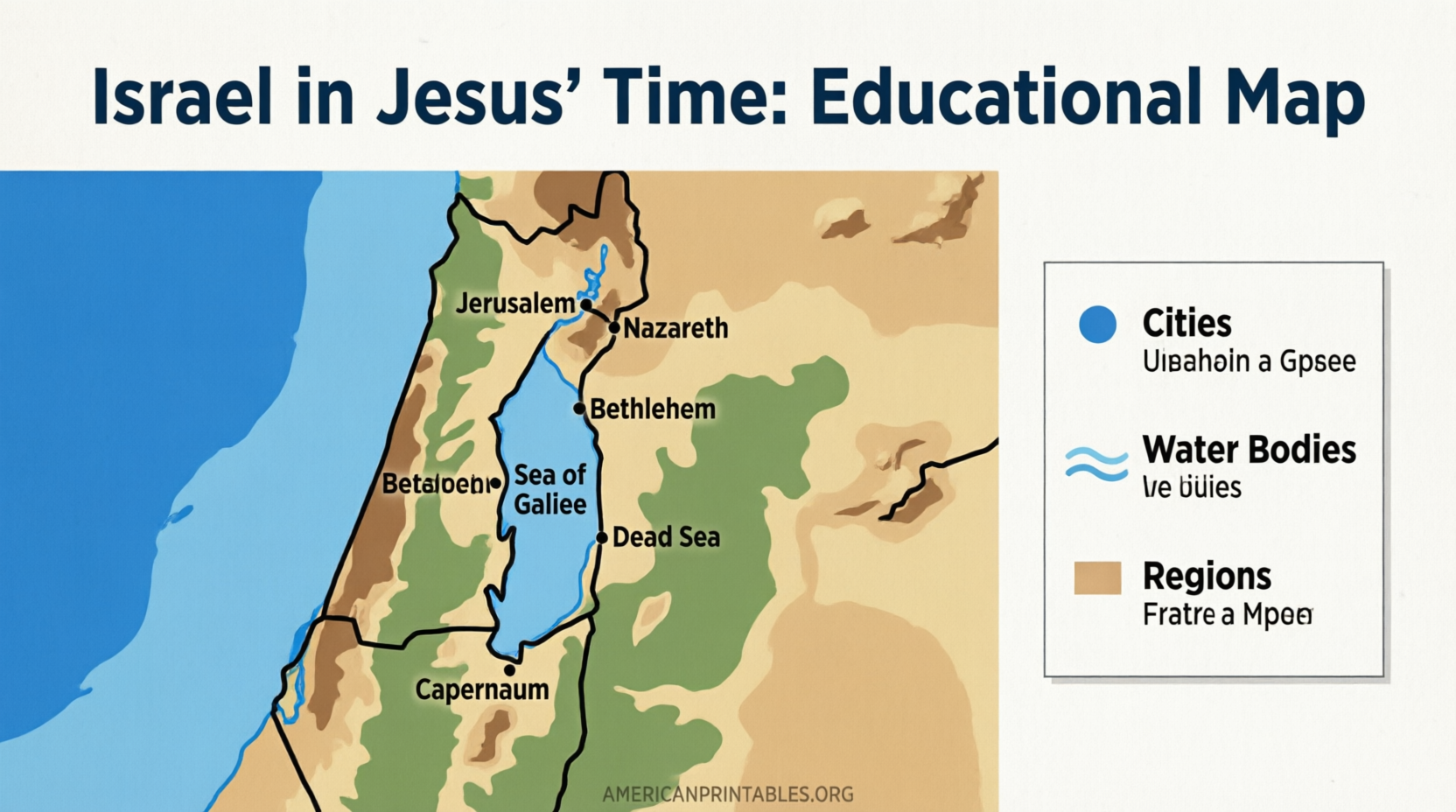 Free Printable Map of Israel in Jesus' Time (2)