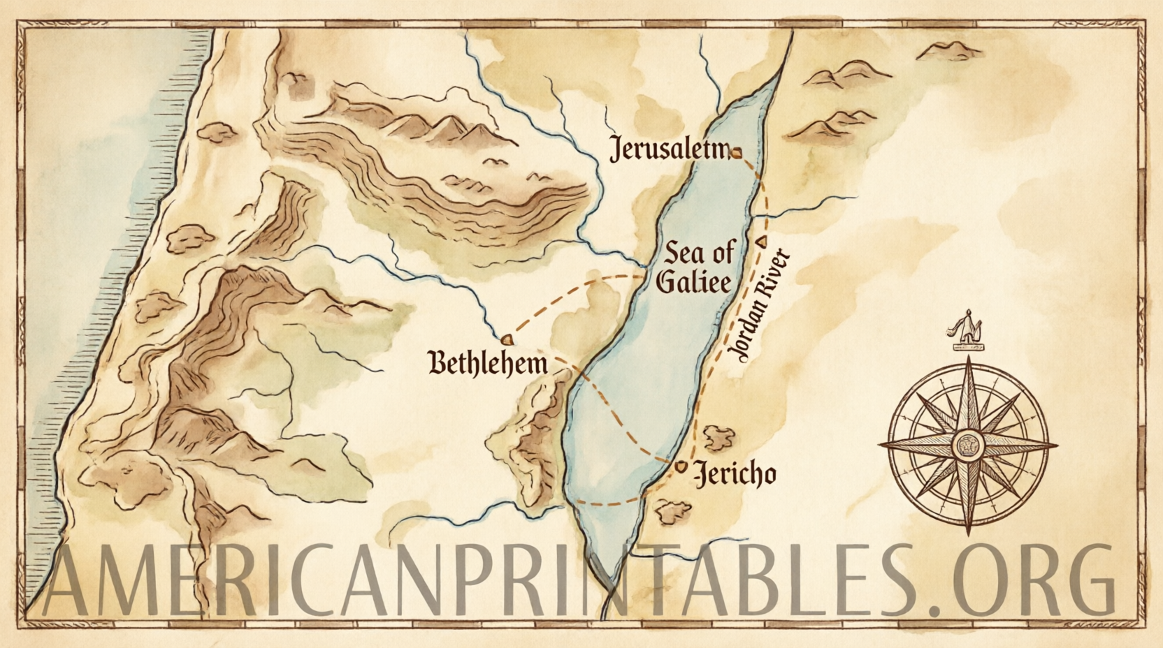 Free Printable Map of Israel in Jesus' Time (3)