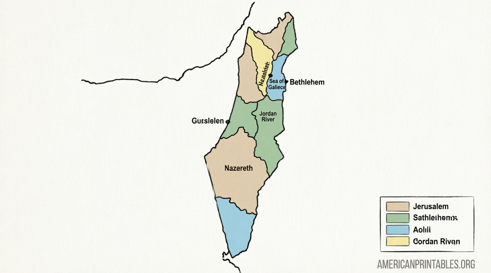 Free Printable Map of Israel in Jesus' Time (4)