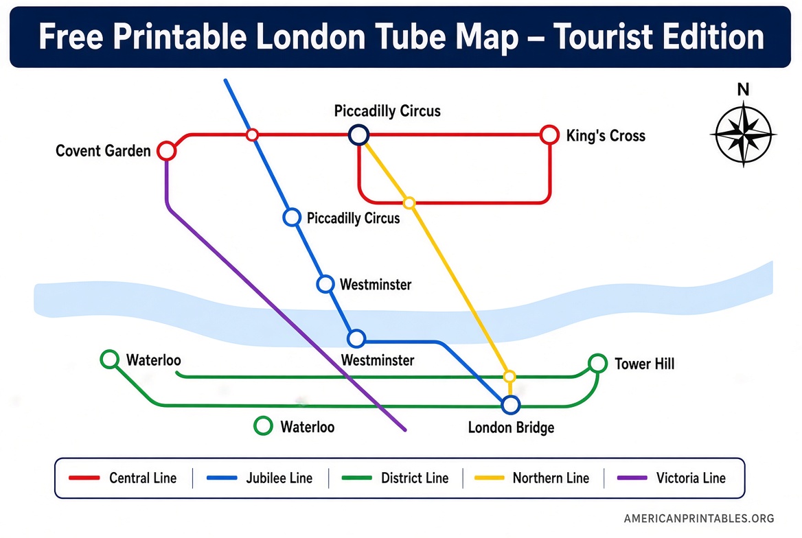 Free Printable Map of London Downloads (3)