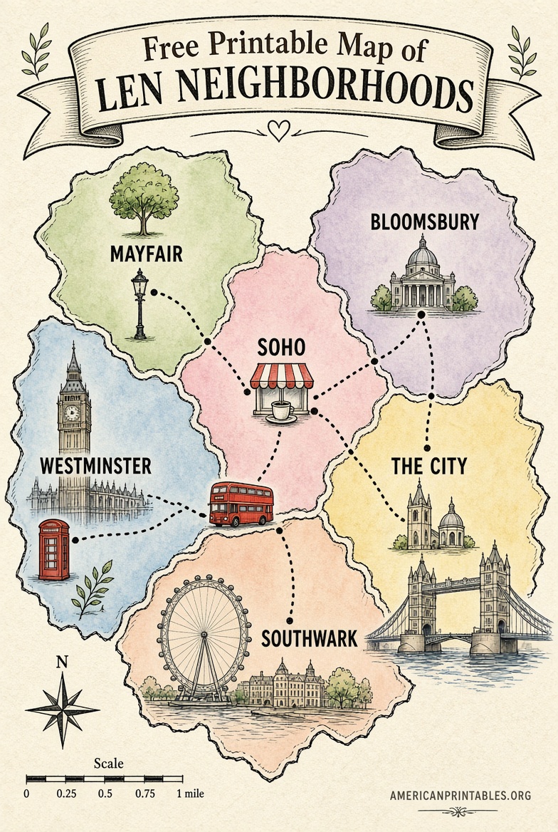 Free Printable Map of London Downloads (4)