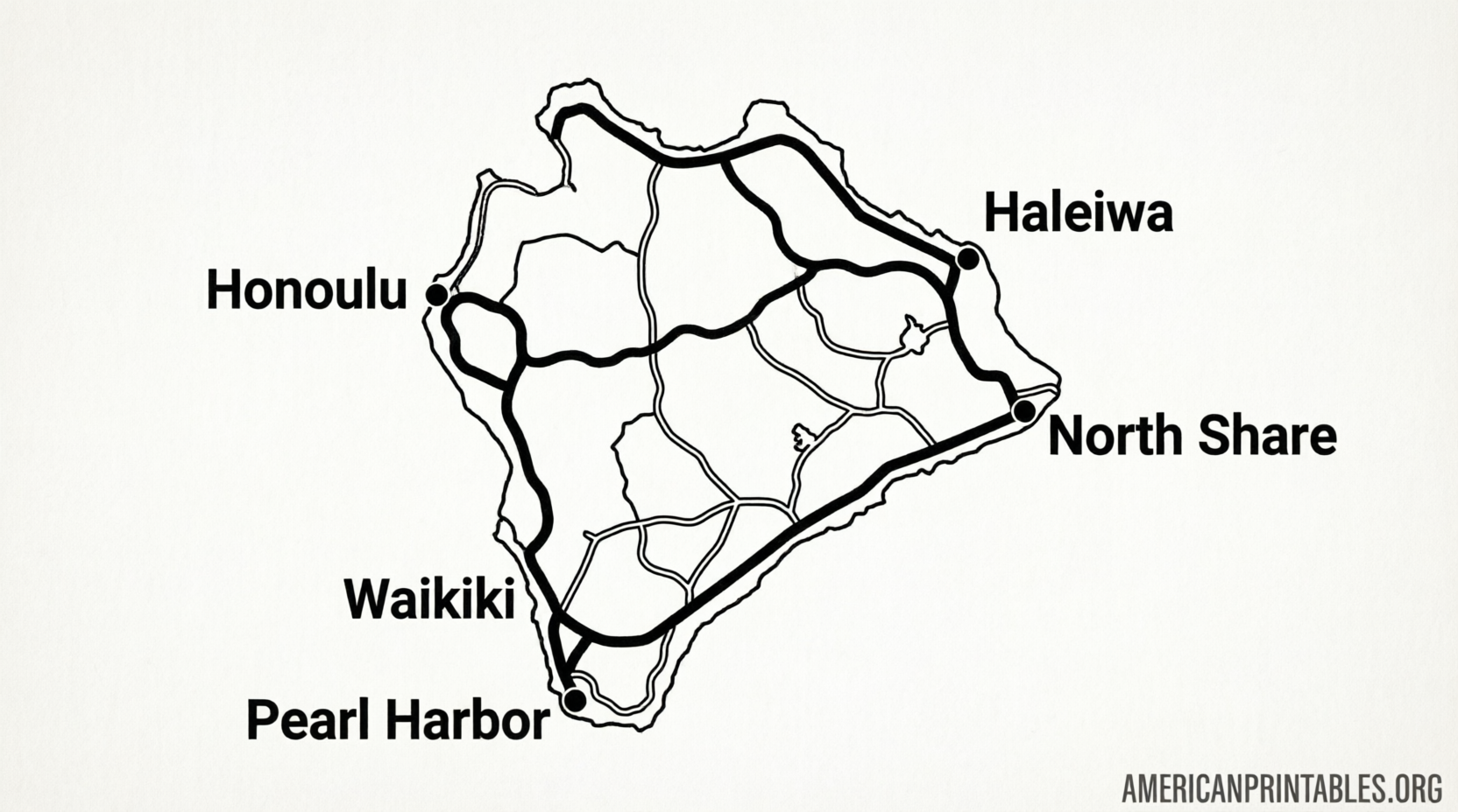 Free Printable Map of Oahu Hawaii Guide (1)