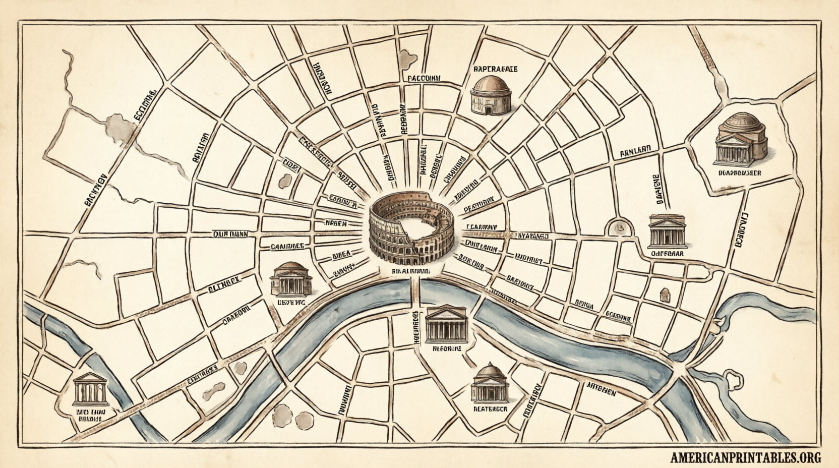 Free Printable Map of Rome for Tourists (1)