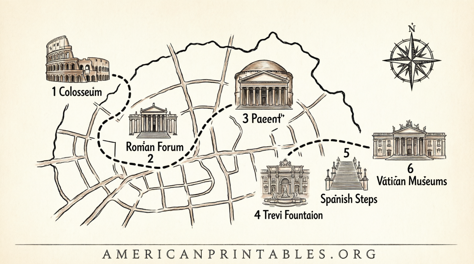 Free Printable Map of Rome for Tourists (2)