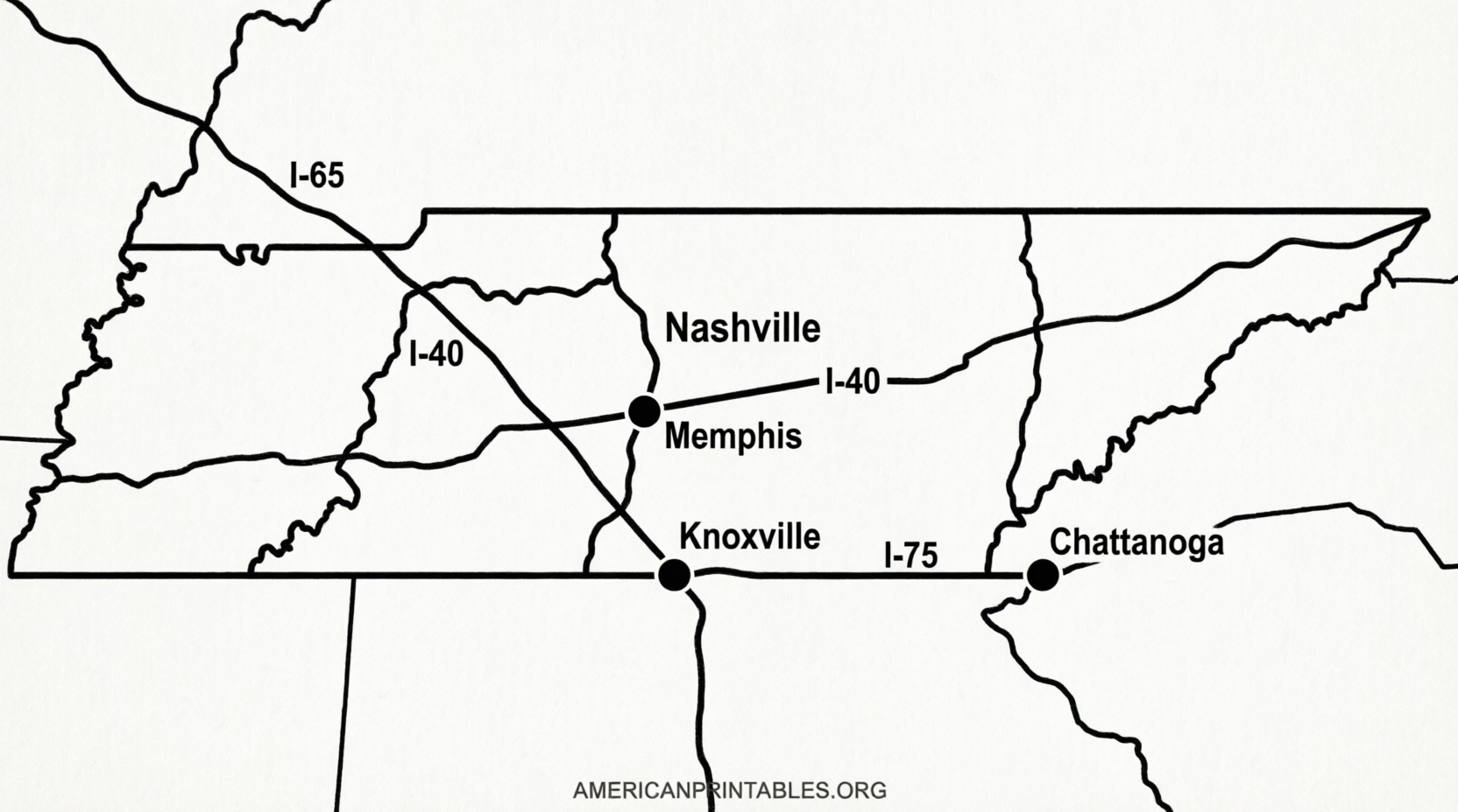 Free Printable Map of Tennessee – Official Downloads (1)