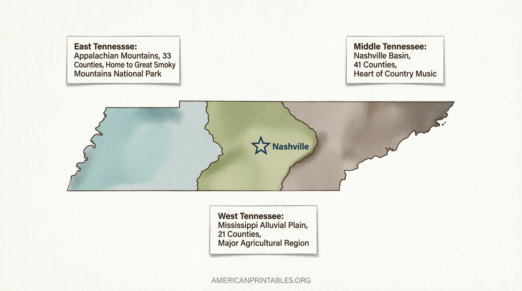 Free Printable Map of Tennessee – Official Downloads (2)