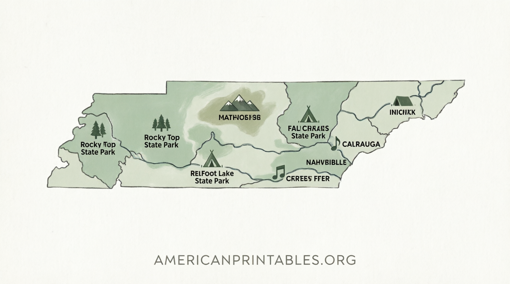 Free Printable Map of Tennessee – Official Downloads (3)