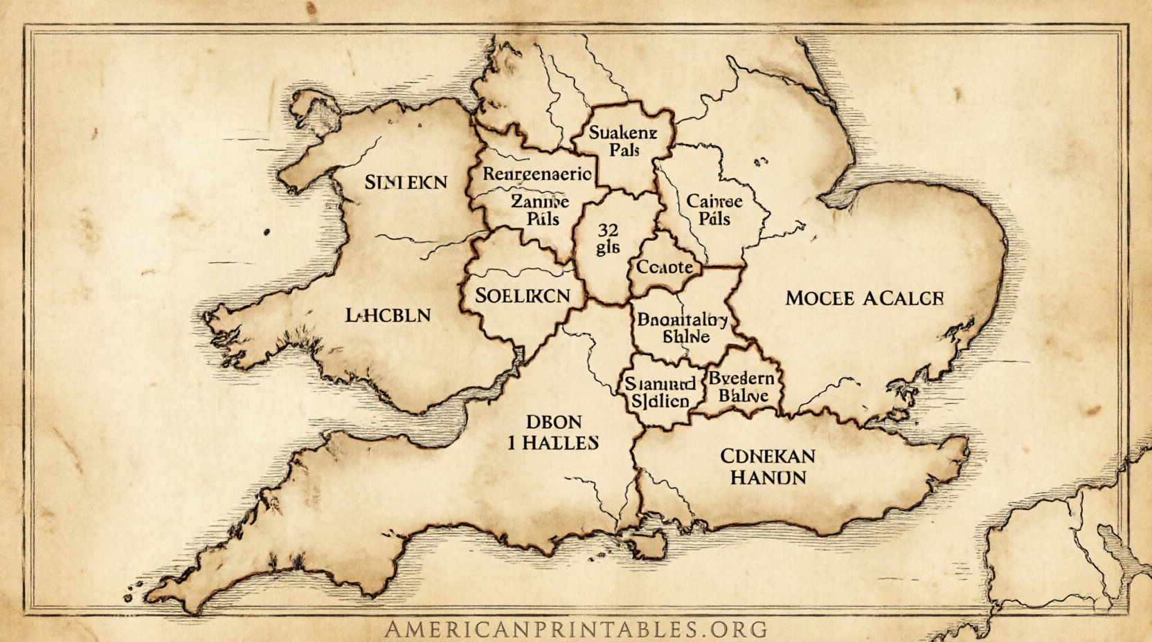 Free Printable Map of UK Counties – Download Now (3)