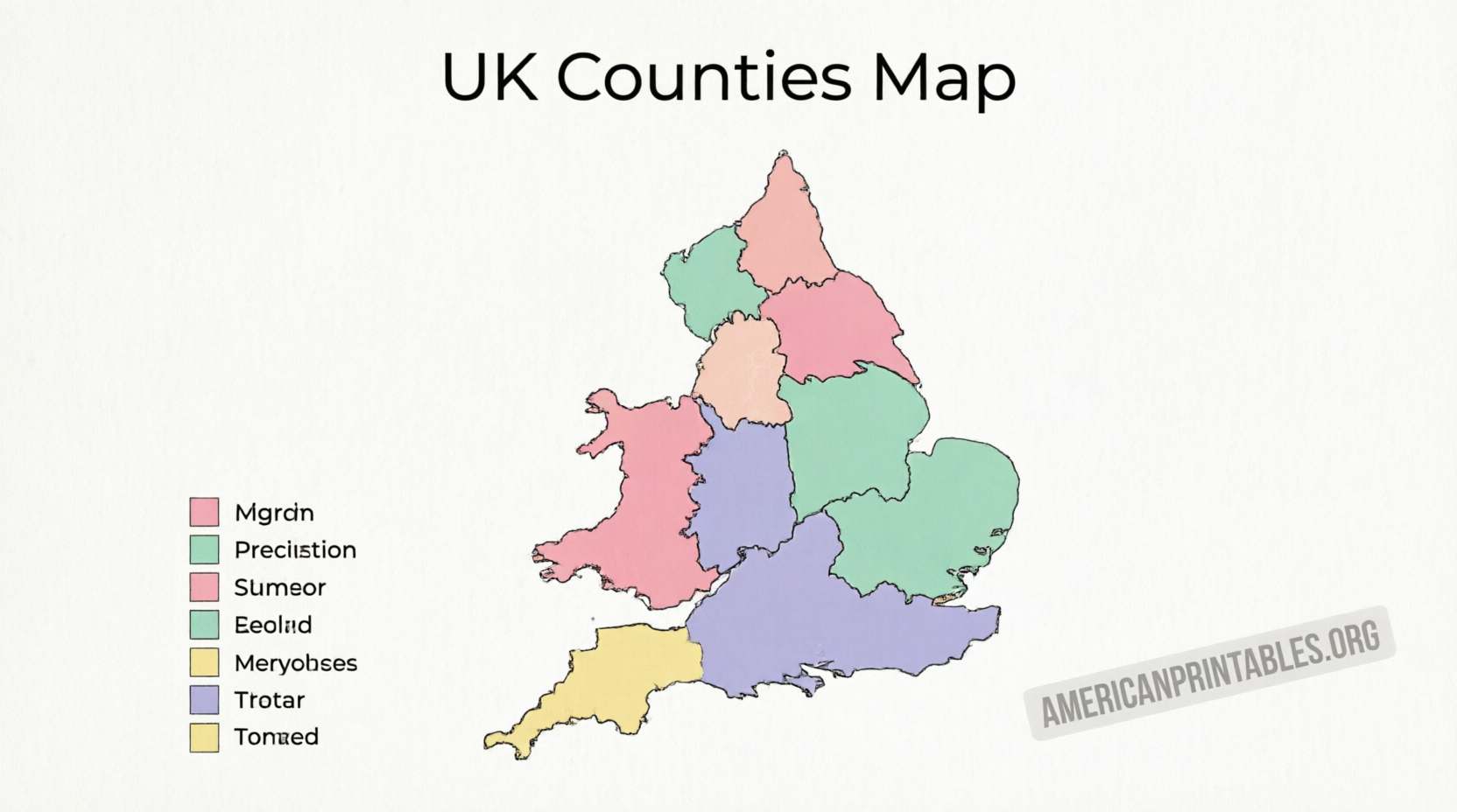 Free Printable Map of UK Counties – Download Now (4)