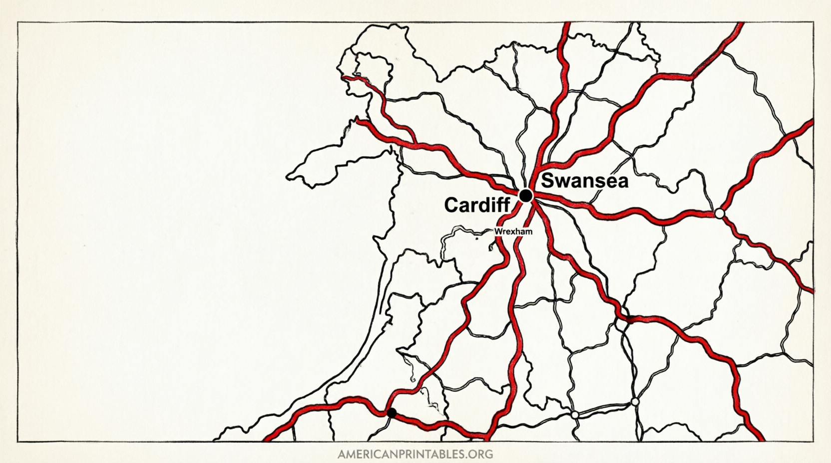 Free Printable Map of Wales – Easy Downloads (2)