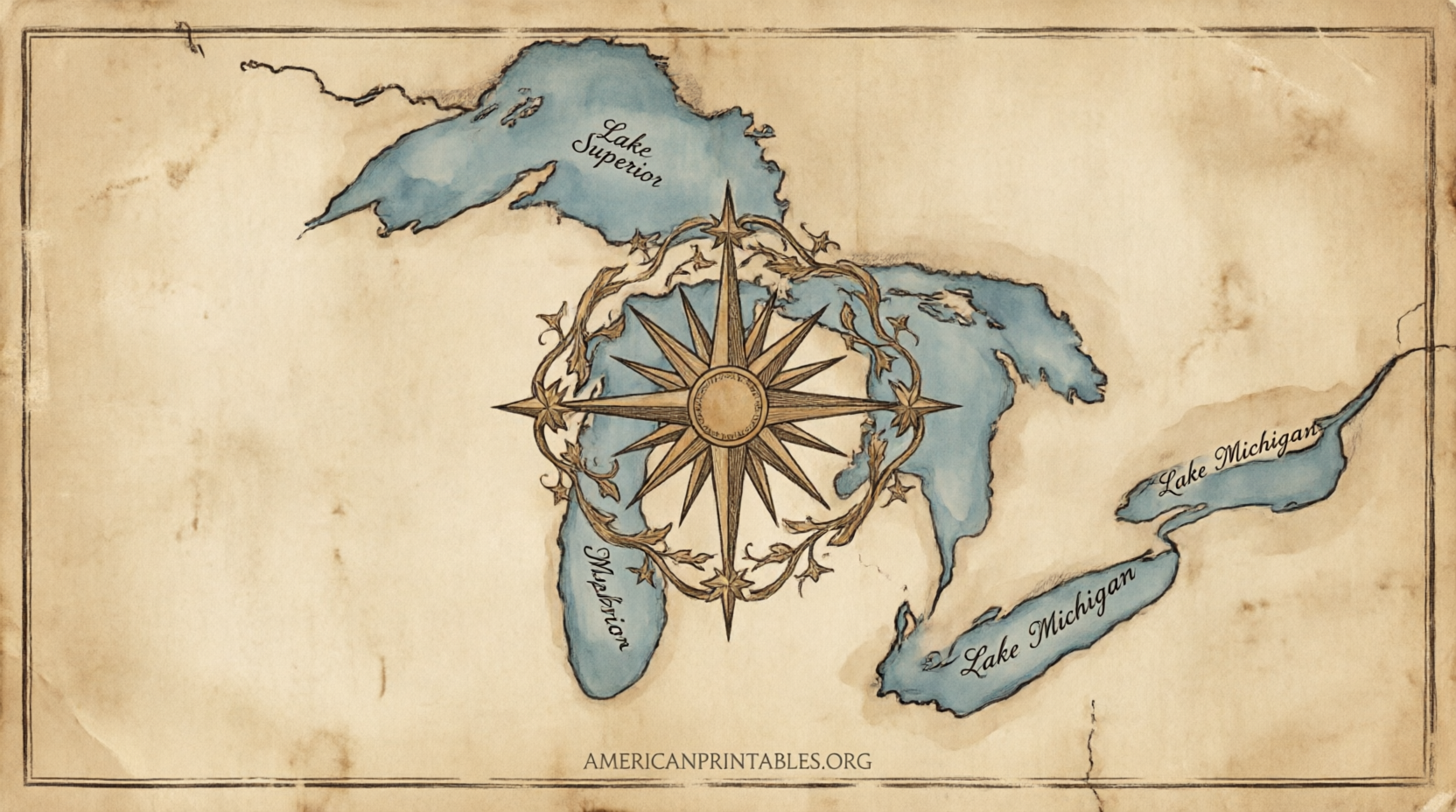 Free Printable Map of the Great Lakes (4)