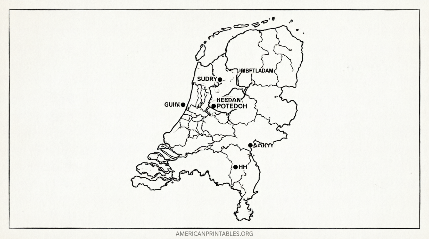 Free Printable Map of the Netherlands (1)