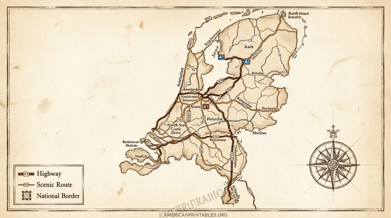 Free Printable Map of the Netherlands (3)
