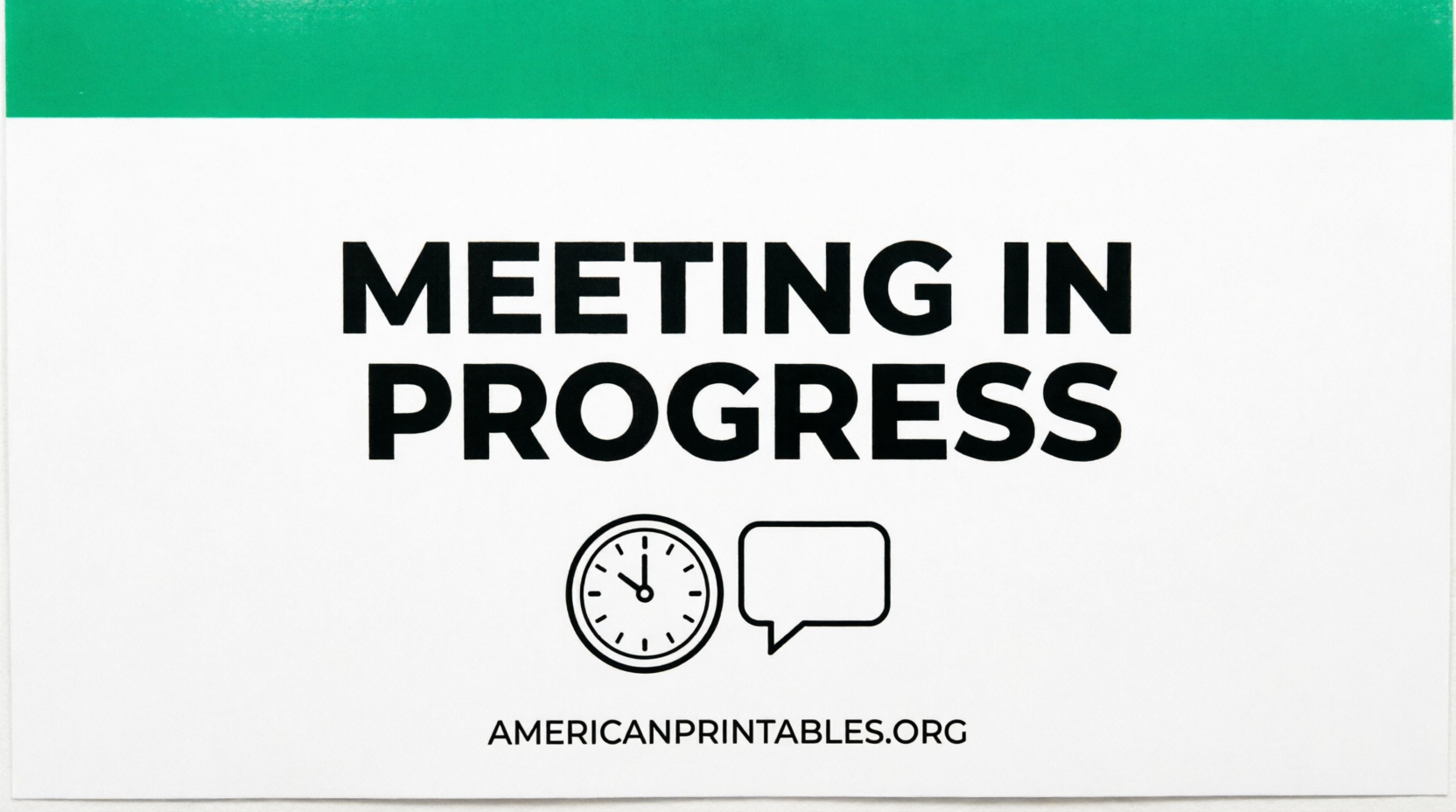 Free Printable Meeting In Progress Sign PDF Downloads (3)