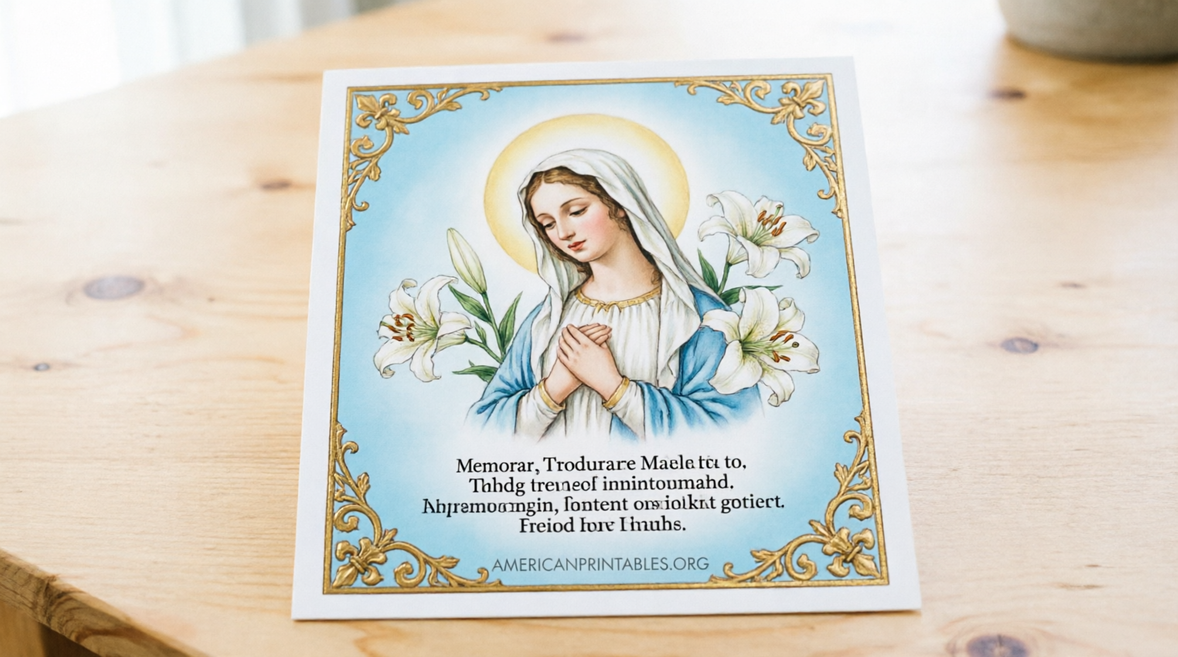Free Printable Memorare Prayer Card Download (4)