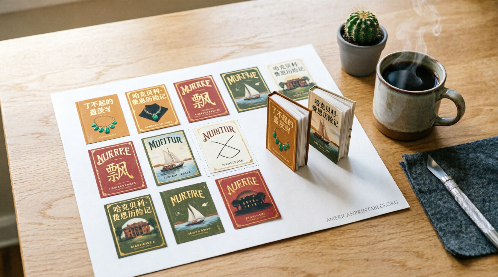 Free Printable Miniature Book Covers (2)