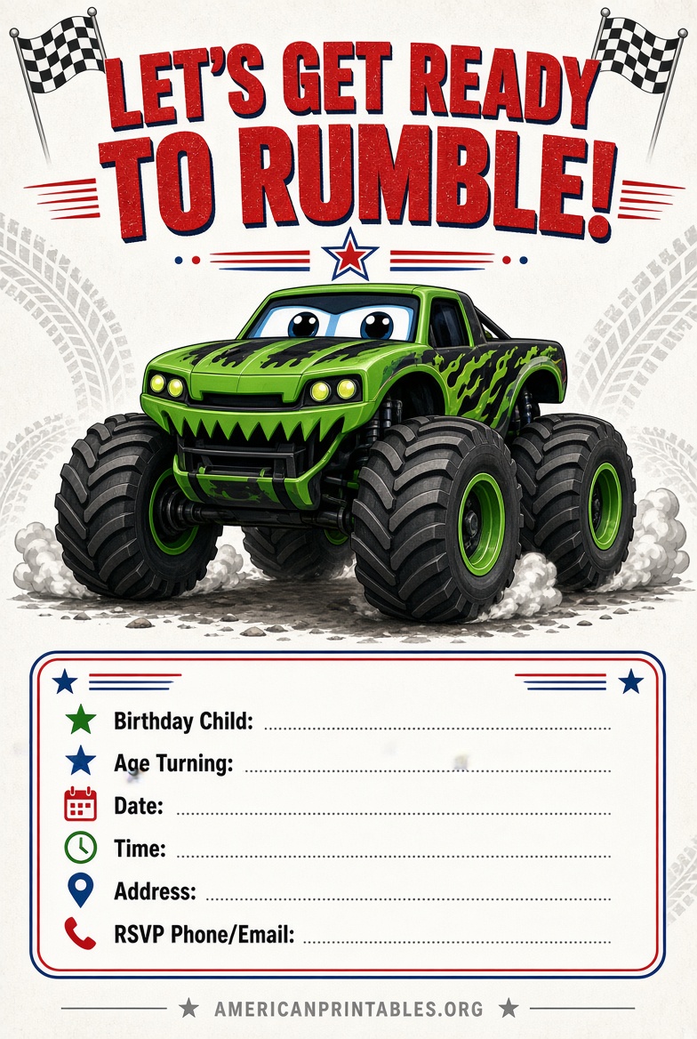 Free Printable Monster Truck Birthday Invitations (3)
