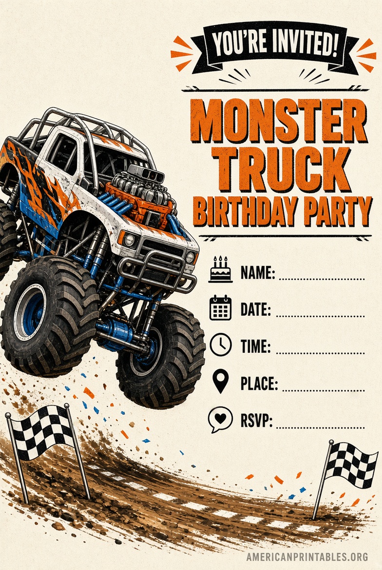 Free Printable Monster Truck Birthday Invitations (4)