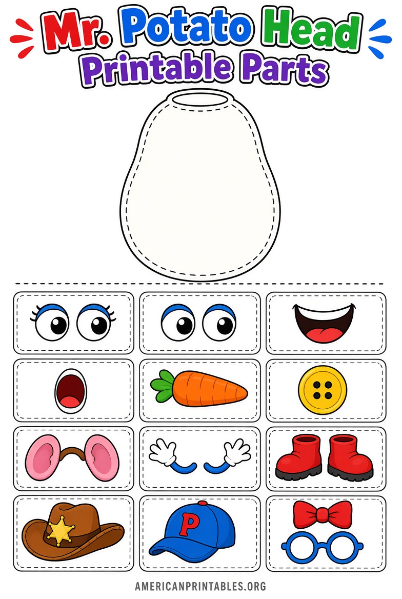 Free Printable Mr Potato Head Parts for Kids (3)