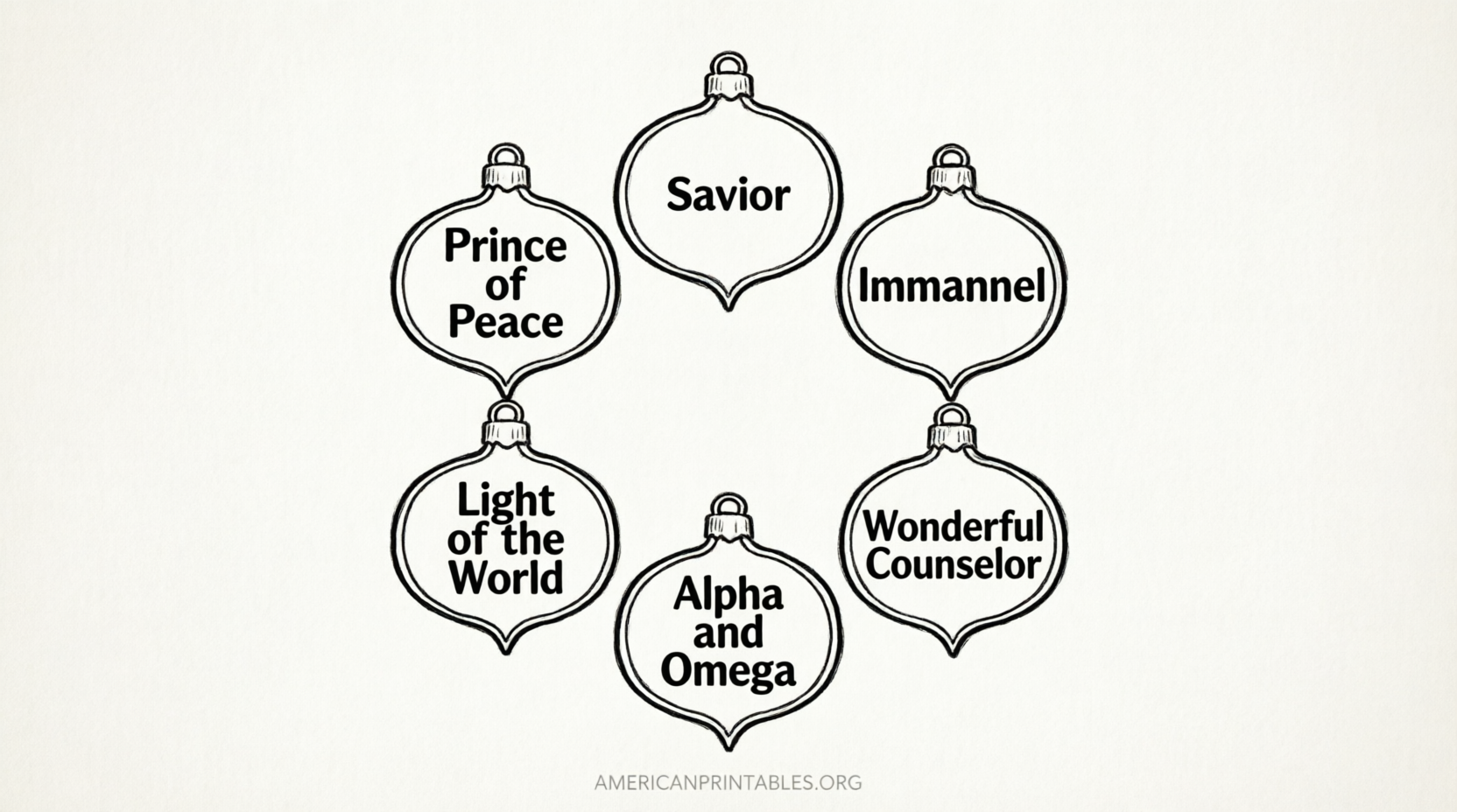 Free Printable Names of Jesus Ornaments (1)