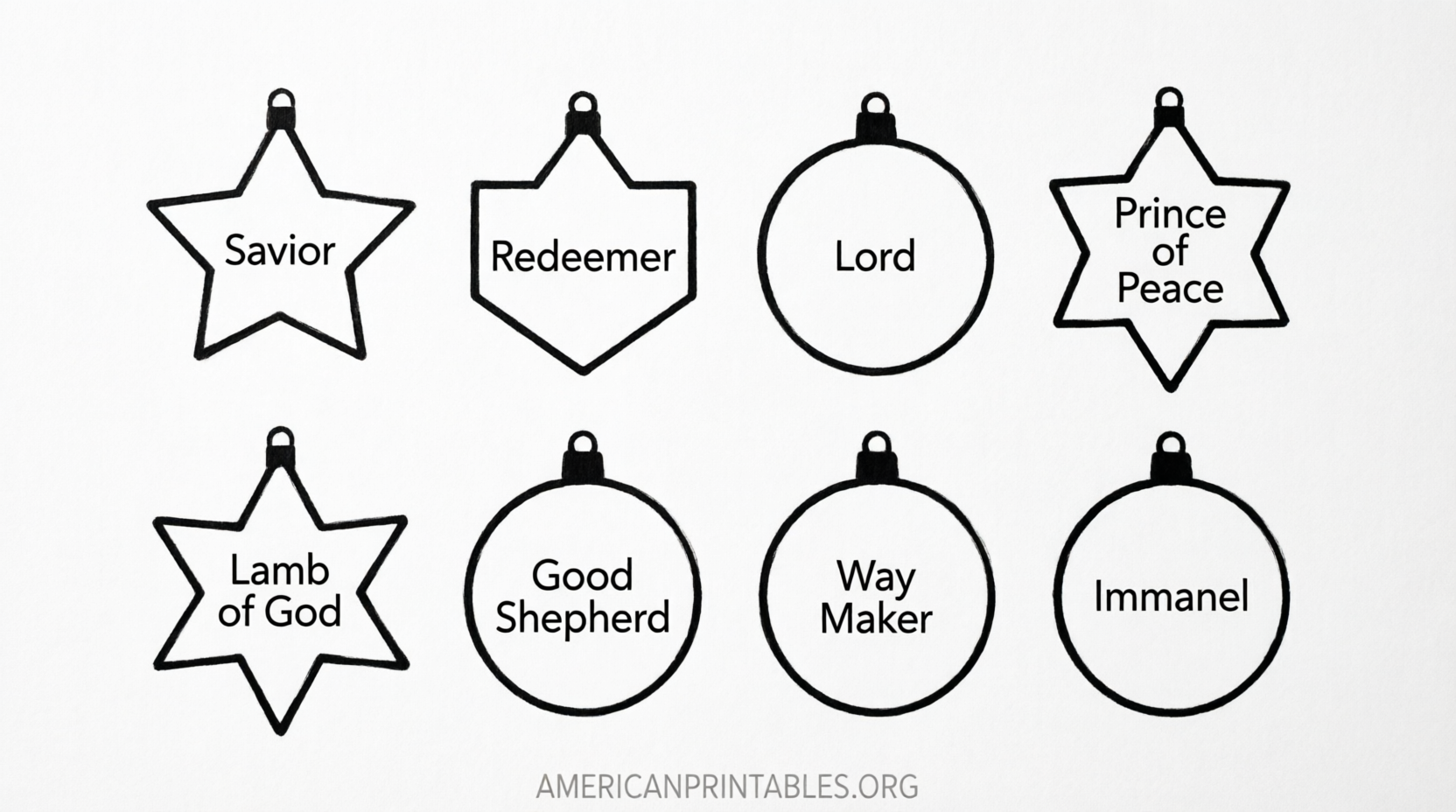 Free Printable Names of Jesus Ornaments (3)