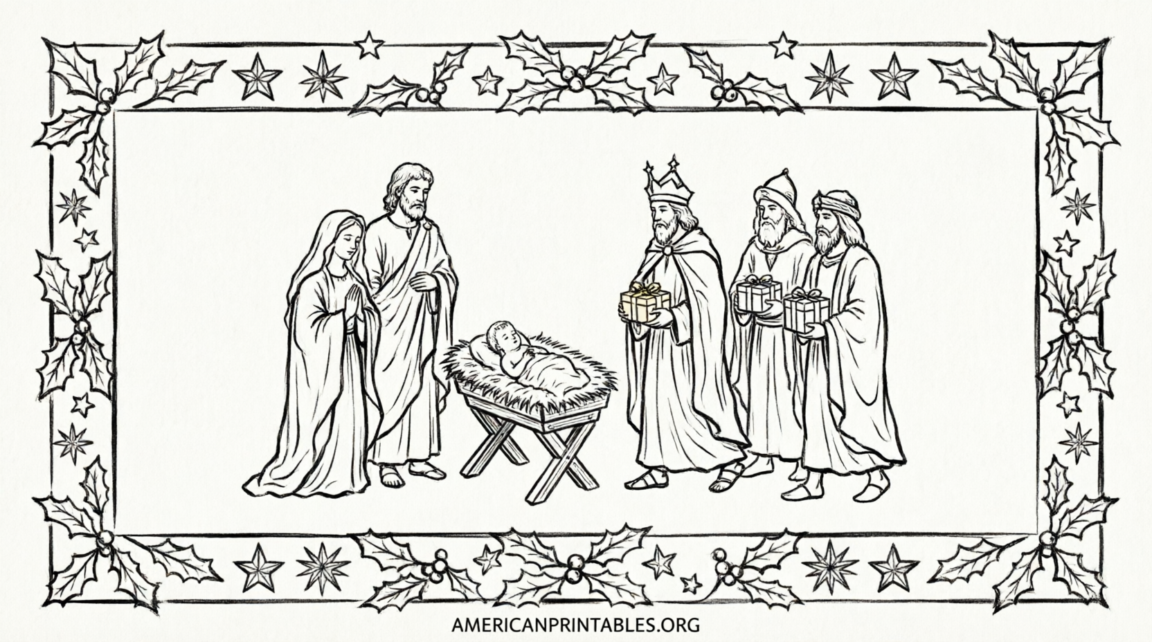 Free Printable Nativity Clipart Black and White (4)