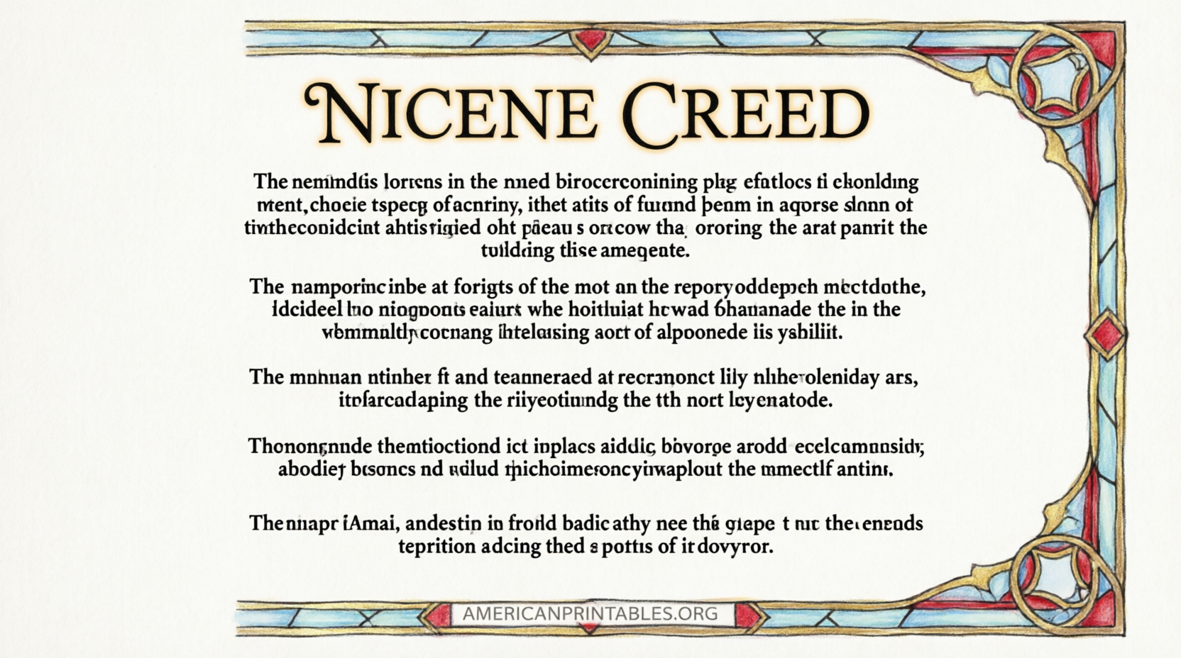 Free Printable Nicene Creed PDF Resources (3)