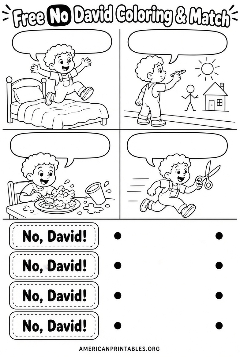 Free Printable No David Activities for Kids (4)