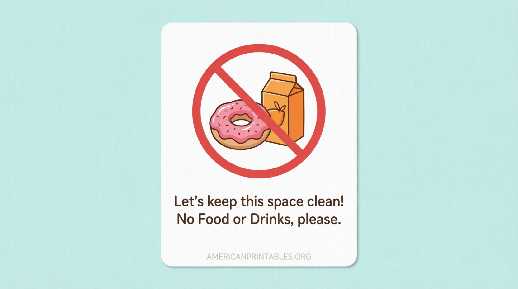 Free Printable No Food or Drink Signs (3)