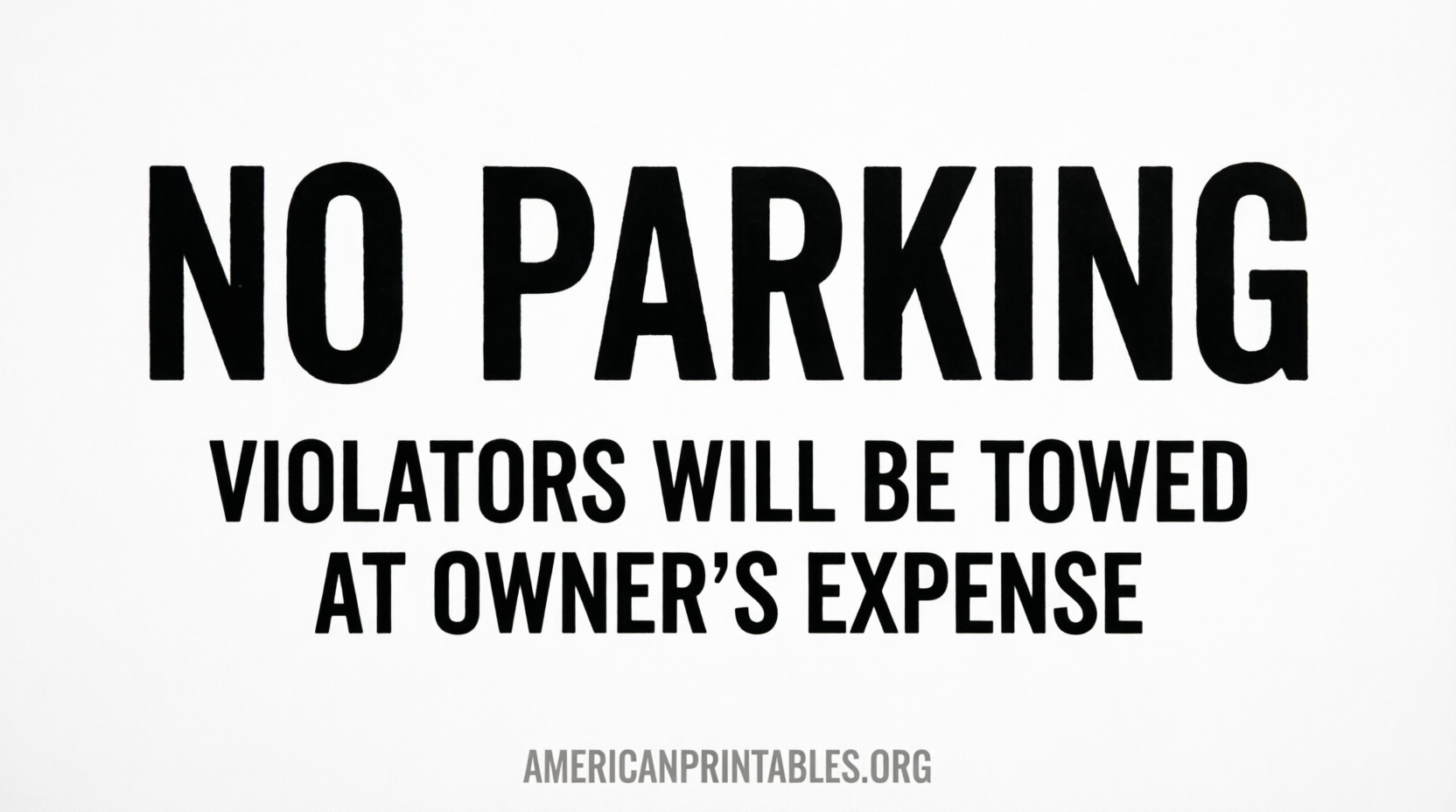 Free Printable No Parking Signs Download PDFs (1)