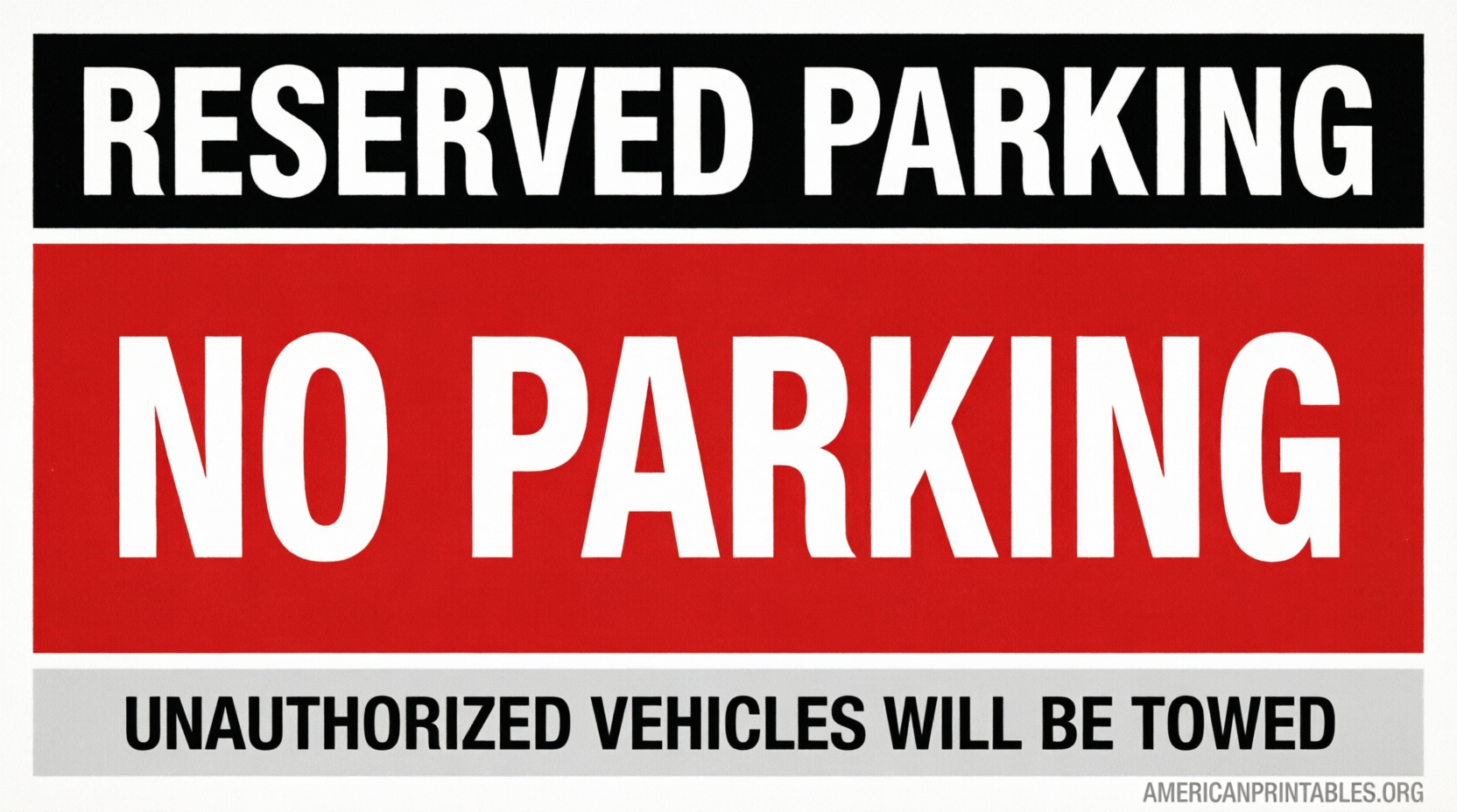Free Printable No Parking Signs Download PDFs (3)