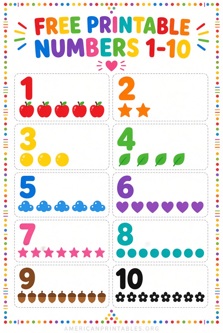Free Printable Numbers 1-10 PDF Downloads (1)