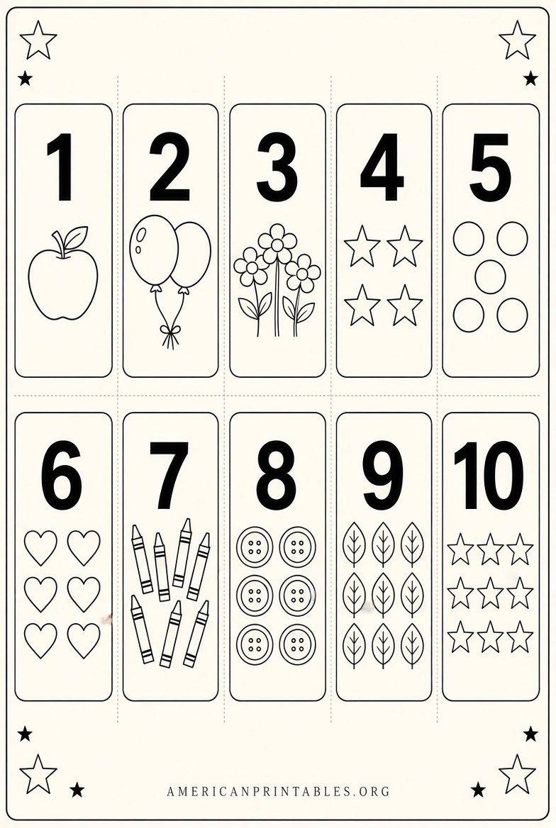 Free Printable Numbers 1-10 PDF Downloads (3)