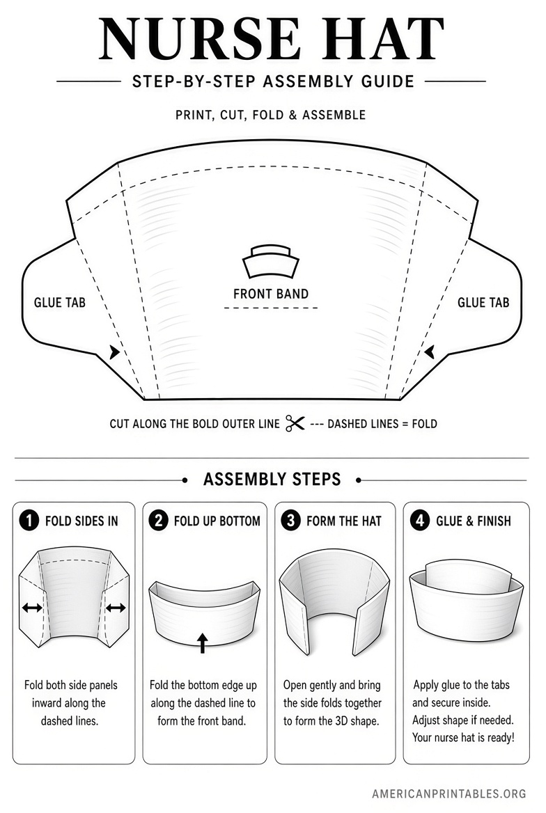 Free Printable Nurse Hat Template Guide (3)