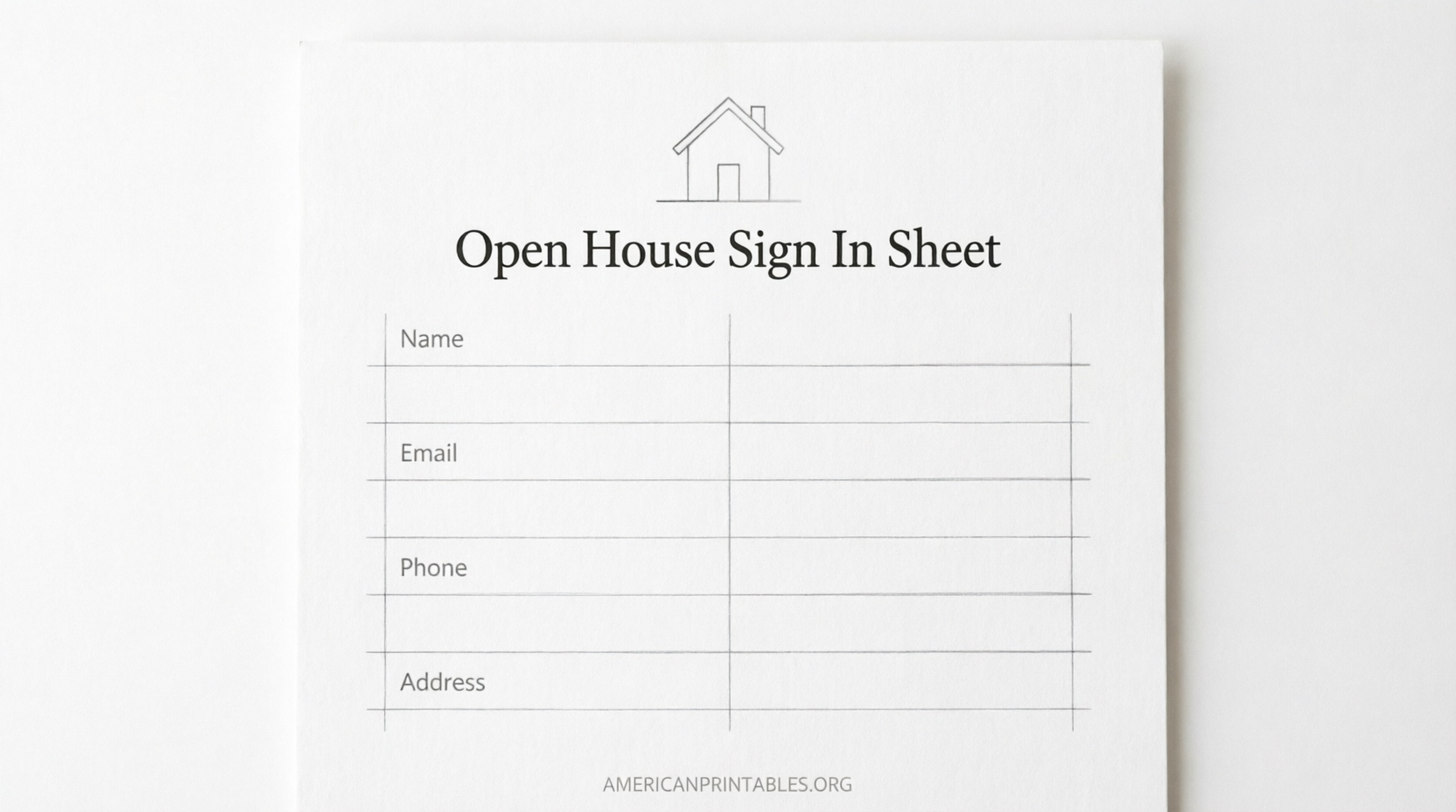 Free Printable Open House Sign In Sheets (PDF) (1)