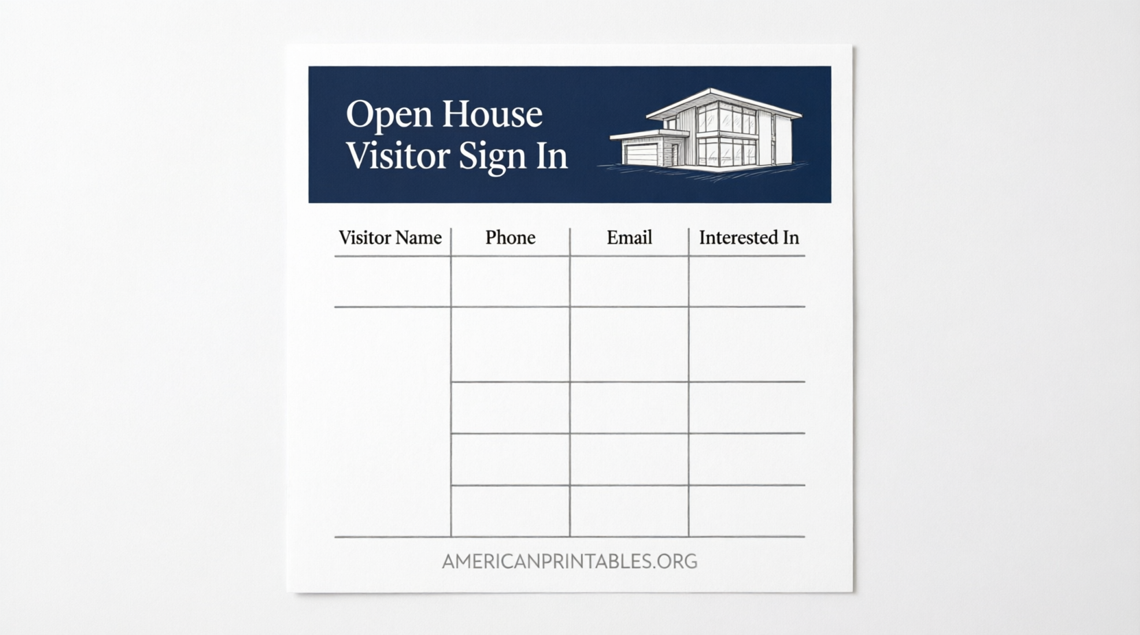 Free Printable Open House Sign In Sheets (PDF) (3)