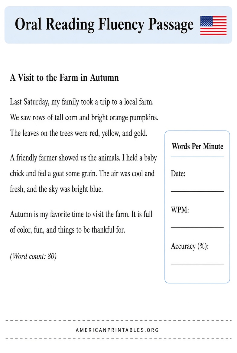 Free Printable Oral Reading Fluency Passages (1)