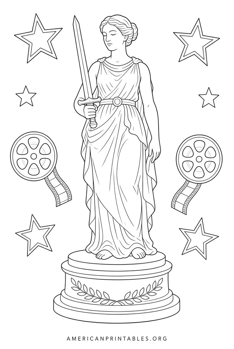 Free Printable Oscar Statue Template Guide (2)
