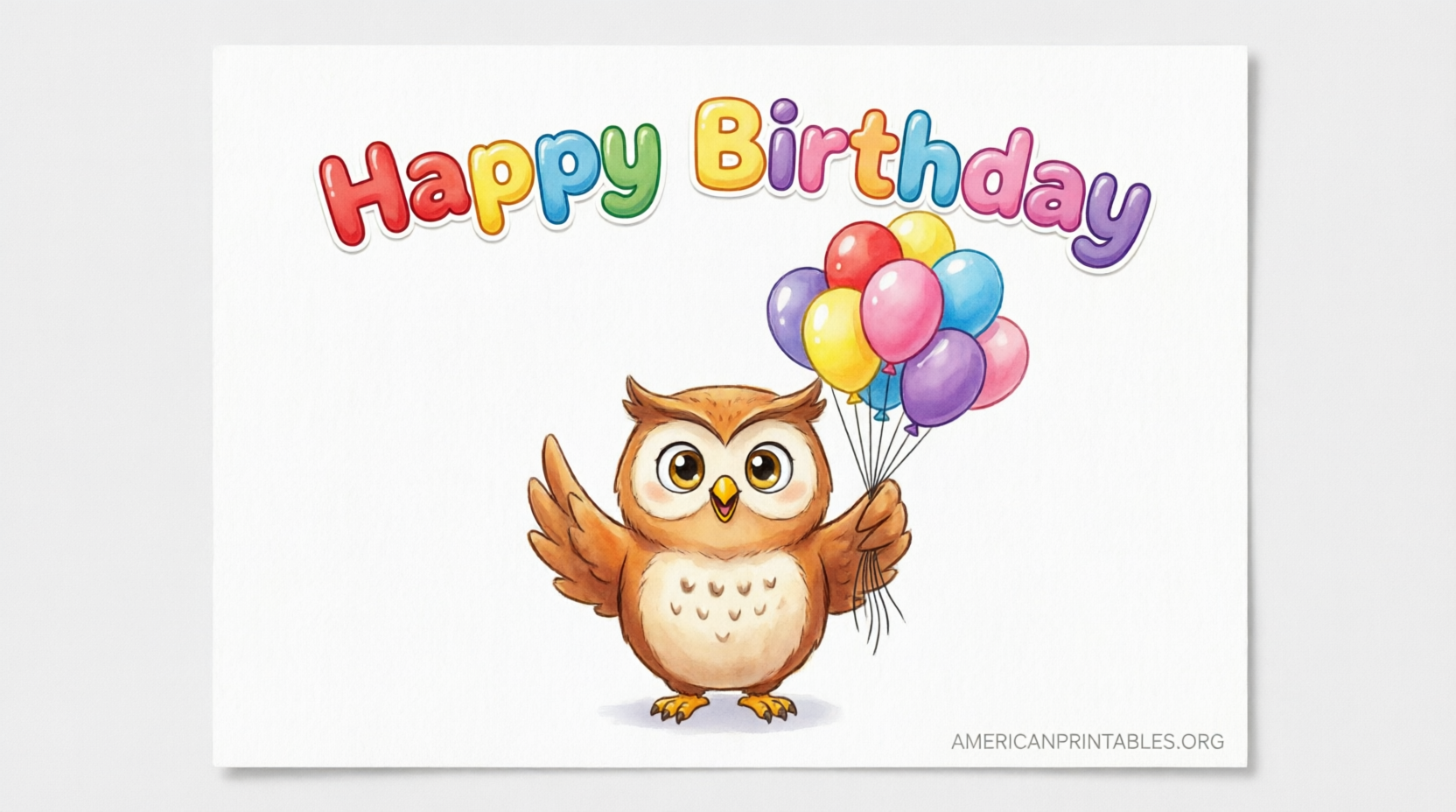 Free Printable Owl Birthday Cards – Easy Downloads (2)